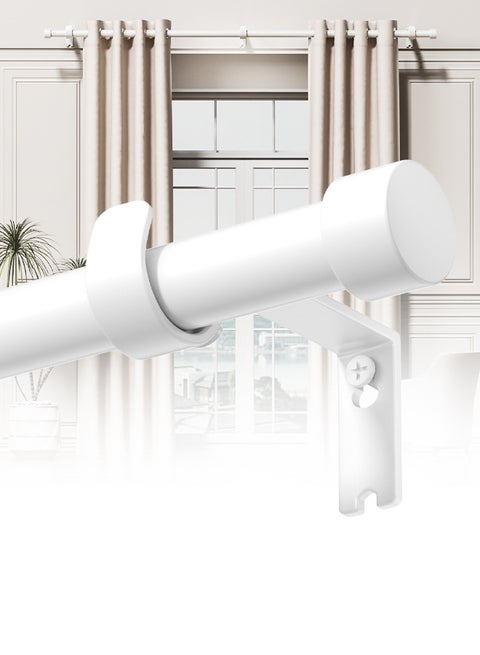 Curtain Rod 91.4 to 223.5cm Curtain Poles Set for Eyelet Curtains 25mm Diameter Splicing Heavy Duty Drapery Rods with Adjustable Brackets for Bedroom Living Room Office