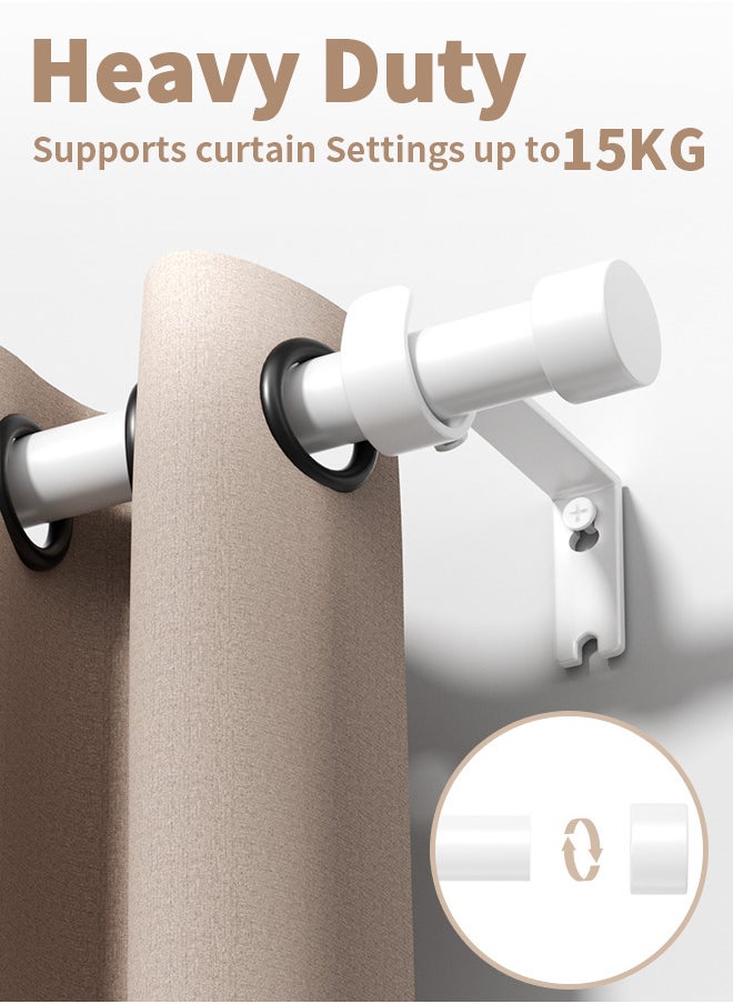 RATSAW - Curtain Rod 91.4 to 223.5cm Curtain Poles Set for Eyelet Curtains 25mm Diameter Splicing Heavy Duty Drapery Rods with Adjustable Brackets for Bedroom Living Room Office - Image 1