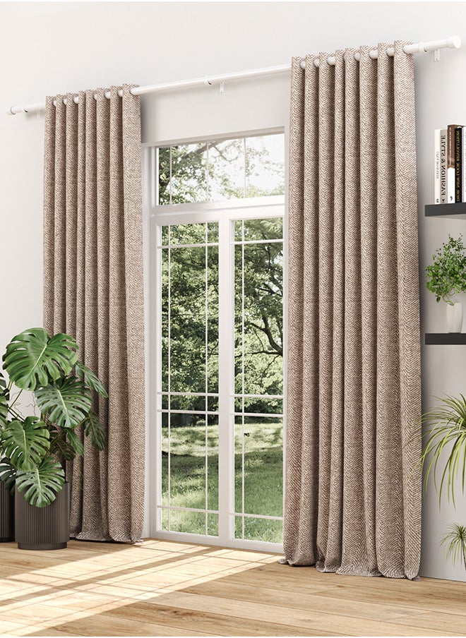 RATSAW - Curtain Rod 91.4 to 223.5cm Curtain Poles Set for Eyelet Curtains 25mm Diameter Splicing Heavy Duty Drapery Rods with Adjustable Brackets for Bedroom Living Room Office - Image 1