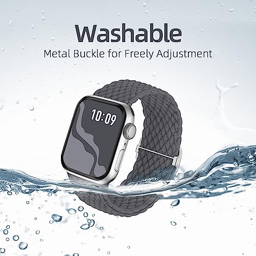 Suitisbest Braided Stretchy Solo Loop Compatible for Apple Watch Band 38mm 40mm 41mm 42mm 44mm 45mm 46mm 49mm for Women Men, Nylon Elastic Straps Wristbands for iWatch Series 10 9 8 7 6 SE 5 4 3 2 Ultra Ultra 2 - Image 2