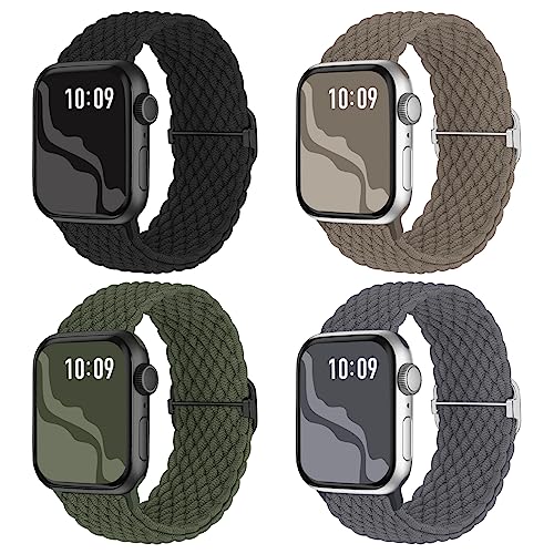 Suitisbest Braided Stretchy Solo Loop Compatible for Apple Watch Band 38mm 40mm 41mm 42mm 44mm 45mm 46mm 49mm for Women Men, Nylon Elastic Straps Wristbands for iWatch Series 10 9 8 7 6 SE 5 4 3 2 Ultra Ultra 2 - Image 1