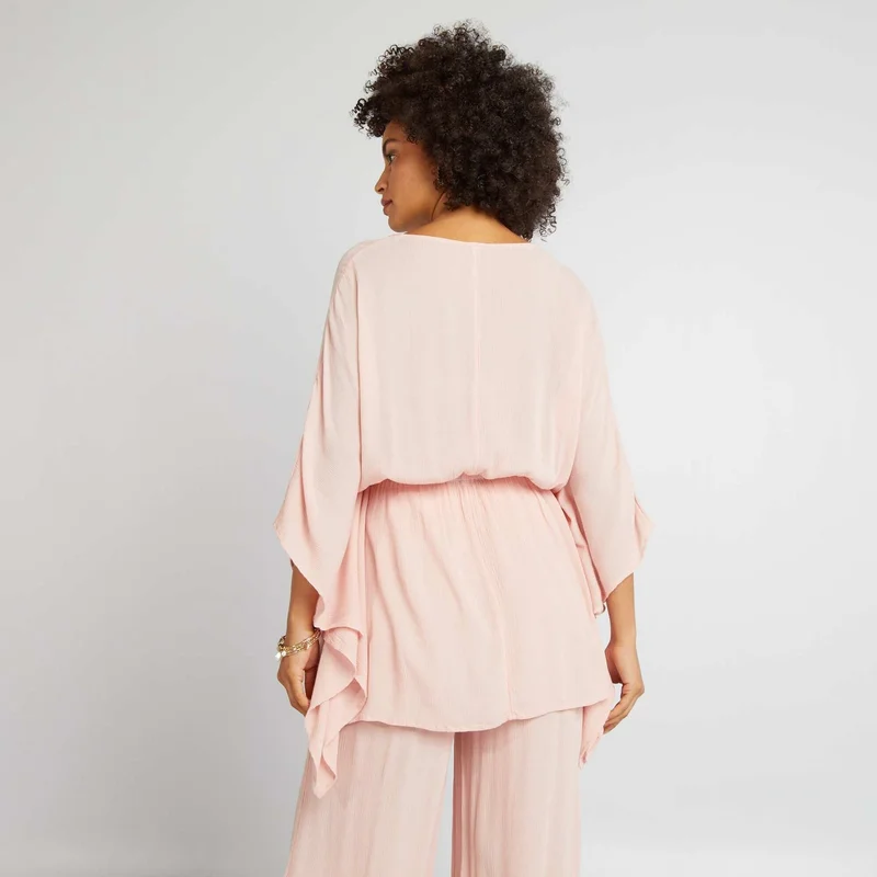 Kiabi  Blouse With Butterfly Sleeves Pink for Women | Best Price UAE