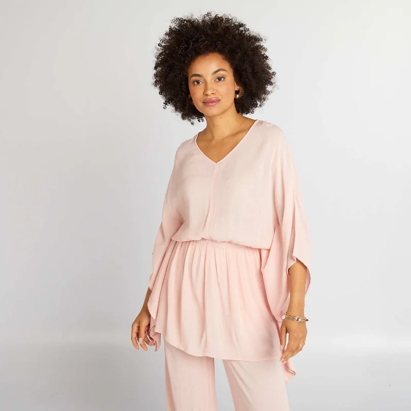 Kiabi  Blouse With Butterfly Sleeves Pink for Women | Best Price UAE