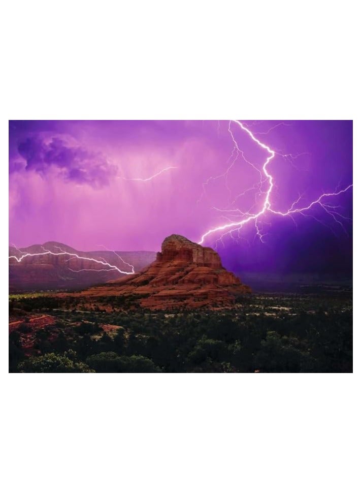 Ravensburger Power of Nature Pink Thunder 500â€‘Piece Jigsaw Puzzle â€“ Dramatic Pink Sky Desert Lightning Landscape, Softclick Precision Fit 49Ã—36 cm, Relaxing Nature Theme | 12000779-1 - Image 2