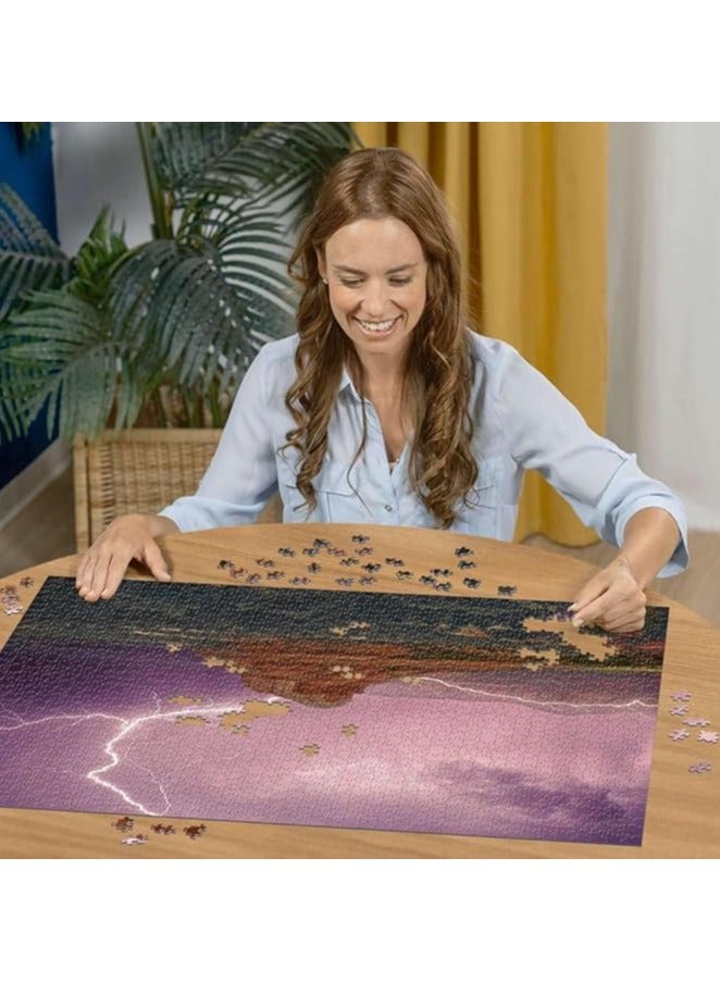 Ravensburger Power of Nature Pink Thunder 500â€‘Piece Jigsaw Puzzle â€“ Dramatic Pink Sky Desert Lightning Landscape, Softclick Precision Fit 49Ã—36 cm, Relaxing Nature Theme | 12000779-1 - Image 3
