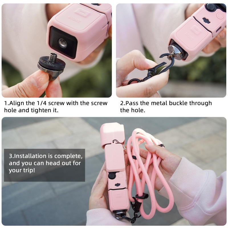 Flymile Pocket 3 Silicone Cover & Lanyard Strap, Protective Case for DJI Osmo/Xtra Muse Accessories(Blue) - Image 4