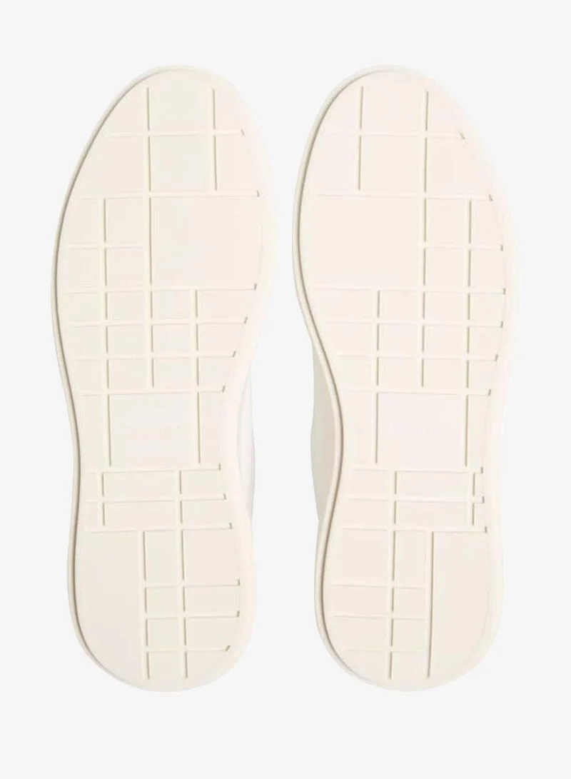 CALVIN KLEIN Bright White/Dark Ecru CK Avenue - Leather Logo Trainers for Men | Best Price UAE