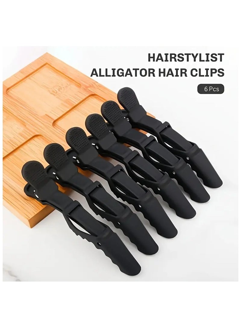 LANGMANNI 6-Pack Professional Hair Styling Clips, Plastic Crocodile Hair Clamps for Cutting, Dyeing & Perming, Hairdressing Tools & Accessories for Women, Suitable for Normal Hair Style - Image 1