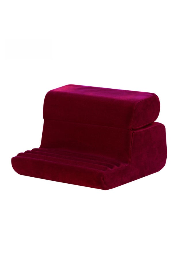 2+1 Pillow Tablet Bracket Pillow Pad Pillow Mobile Phone Tablet Bracket Pillow-Color:Burgundy - Image 1