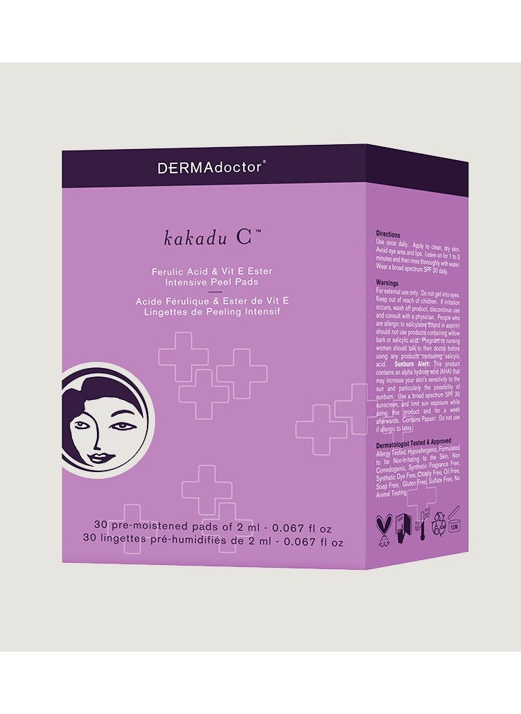 DERMAdoctor - Derma Doctor Kakadu C Peeling Cotton Pads 30pcs - Image 1