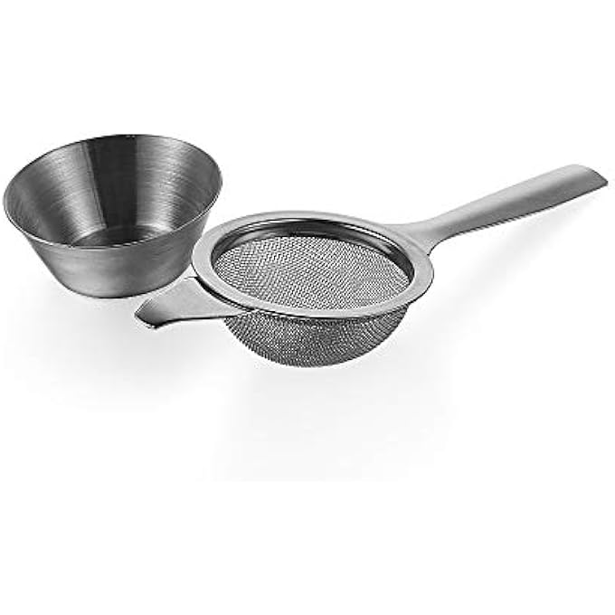 WUZIA Stainless Steel Tea Strainer Set Fine Mesh Reusable Teapot Infuser With HandleSilver - Image 2