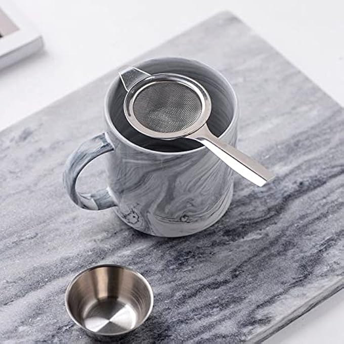 WUZIA Stainless Steel Tea Strainer Set Fine Mesh Reusable Teapot Infuser With HandleSilver - Image 4