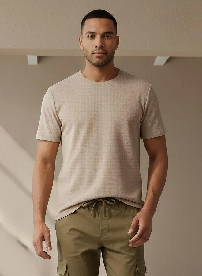 Love Pangolin Love Pangolin Men 2 Way Stretch Waffle Textured T shirt