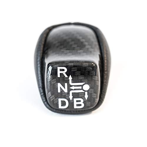 SHIFTIN Black Carbon Fiber Gear Shift Knob Lever Shifter for Toyota Prius Prime Plug-in Hybrid AWD-e (Black Leather/Carbon Fiber Pattern) - Image 5