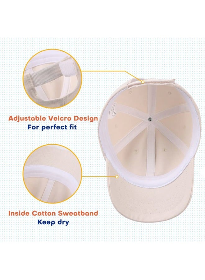 Peecabe Plain Toddler Baseball Hat Unisex Cotton Kids Trucker Hat Adjustable Baby Boys Sun Caps Girls Baseball Cap 1-5Y (52cm(2-5Y), Beige), Beige, 3-6 Years - Image 5