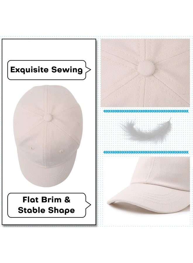Peecabe Plain Toddler Baseball Hat Unisex Cotton Kids Trucker Hat Adjustable Baby Boys Sun Caps Girls Baseball Cap 1-5Y (52cm(2-5Y), Beige), Beige, 3-6 Years - Image 4