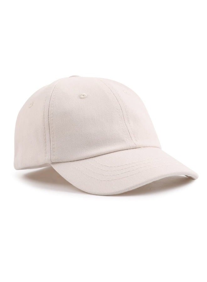 Peecabe Plain Toddler Baseball Hat Unisex Cotton Kids Trucker Hat Adjustable Baby Boys Sun Caps Girls Baseball Cap 1-5Y (52cm(2-5Y), Beige), Beige, 3-6 Years - Image 1
