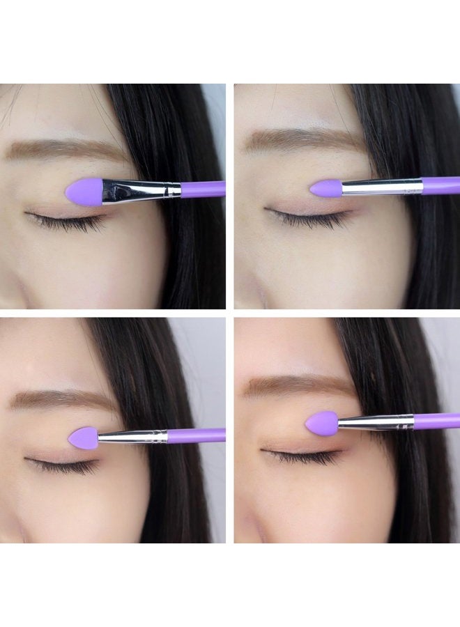 LORMAY 9 Pcs Silicone Makeup Brush Set: Applicator for Face Care, Eyeliner, Eyebrow, Eye Shadow, Lip Makeup and UV Epoxy Resin Crafts (Purple) - Image 3