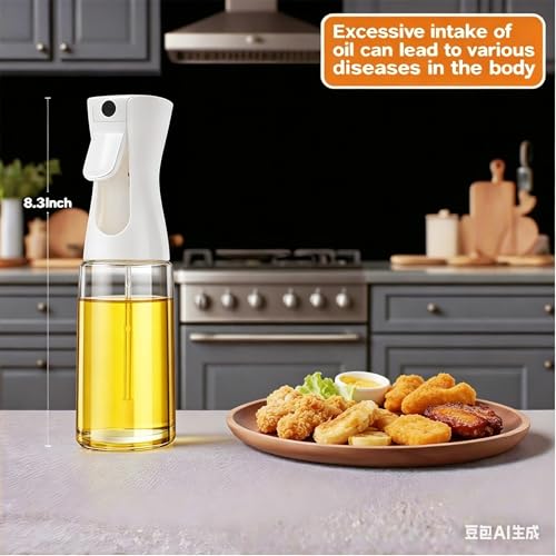 IVKIOMA Olive Oil Sprayer for Cooking, 220ml Glass Oil Dispenser for Kitchen Gadgets, Food Grade Premium Spray Bottle, Continuous Spray with Portion Control, for Salad, Frying, BBQ - Image 4
