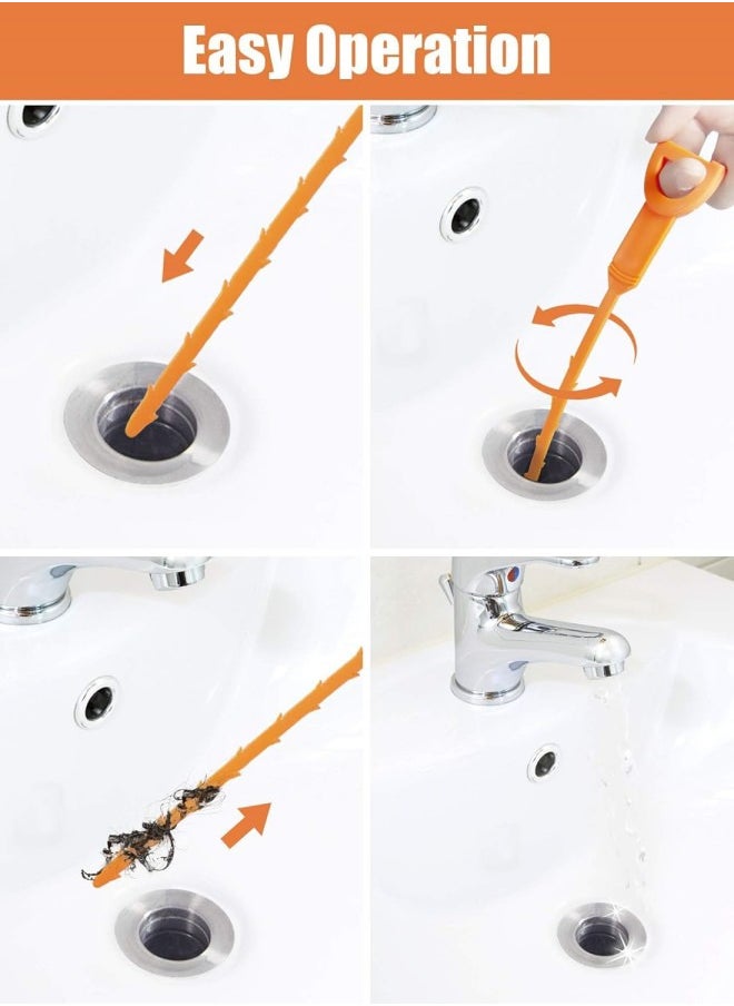 Generic 6 Pack 25 Inch Drain Clog Remover Tool,Hair cleaner  Drain Hair Remover Tool For Sewer,, Kitchen Sink,  Bathroom Tub Reusable Shower Drain Unblocker Tool  - Image 4