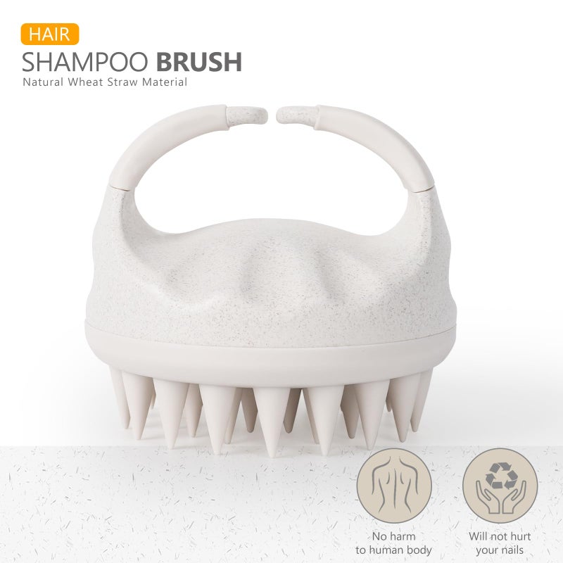 Sndyi Soft Silicone Scalp Massager for Dandruff Removal and Hair Growth - Wet Dry Scalp Exfoliator Brush for Scalp Care - Beige - Image 2