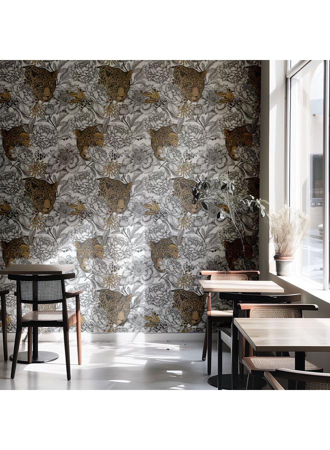 الأزرق جي دبليو نسيج الحيوان في عام النمر ورق الحائط اللزج الذاتي wallpaper مقاوم للماء لإزالة RW201-220 ملصق الحائط في غرفة المعيشة - Image 4