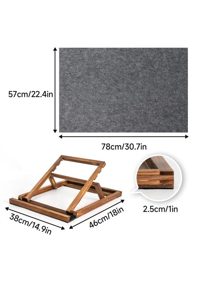 Tektalk Foldable Jigsaw Puzzle Board with 3 Angle Adjustable Bracket/Stand, Lightweight Portable Puzzle Mat Plateau with Wooden Easel, Foldaway Felt Puzzle Table, for Up to 1000 Pieces - Dark Gray - Image 5