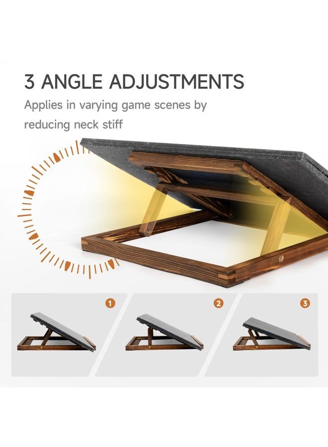 Tektalk Foldable Jigsaw Puzzle Board with 3 Angle Adjustable Bracket/Stand, Lightweight Portable Puzzle Mat Plateau with Wooden Easel, Foldaway Felt Puzzle Table, for Up to 1000 Pieces - Dark Gray - Image 3