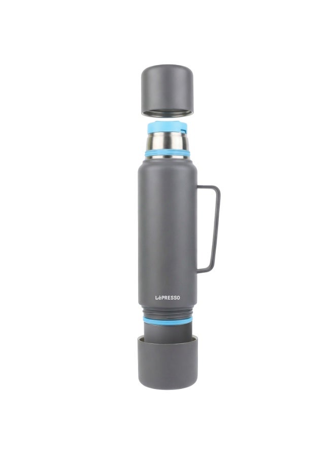 LePRESSO Insulated Vacuum Bottle 1200ml Double Wall 304 Stainless Steel Water Flask 12H Hot 24H Cold  / Double Walled Vacuum Insulated Thermos Cup 1200 ml for Gym and Work, Wide Mouth , Sports, Ultrasip - Image 1