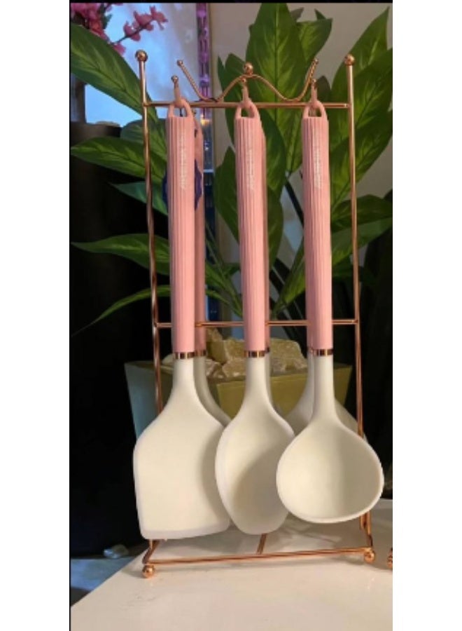 stainless steel silicone serving set