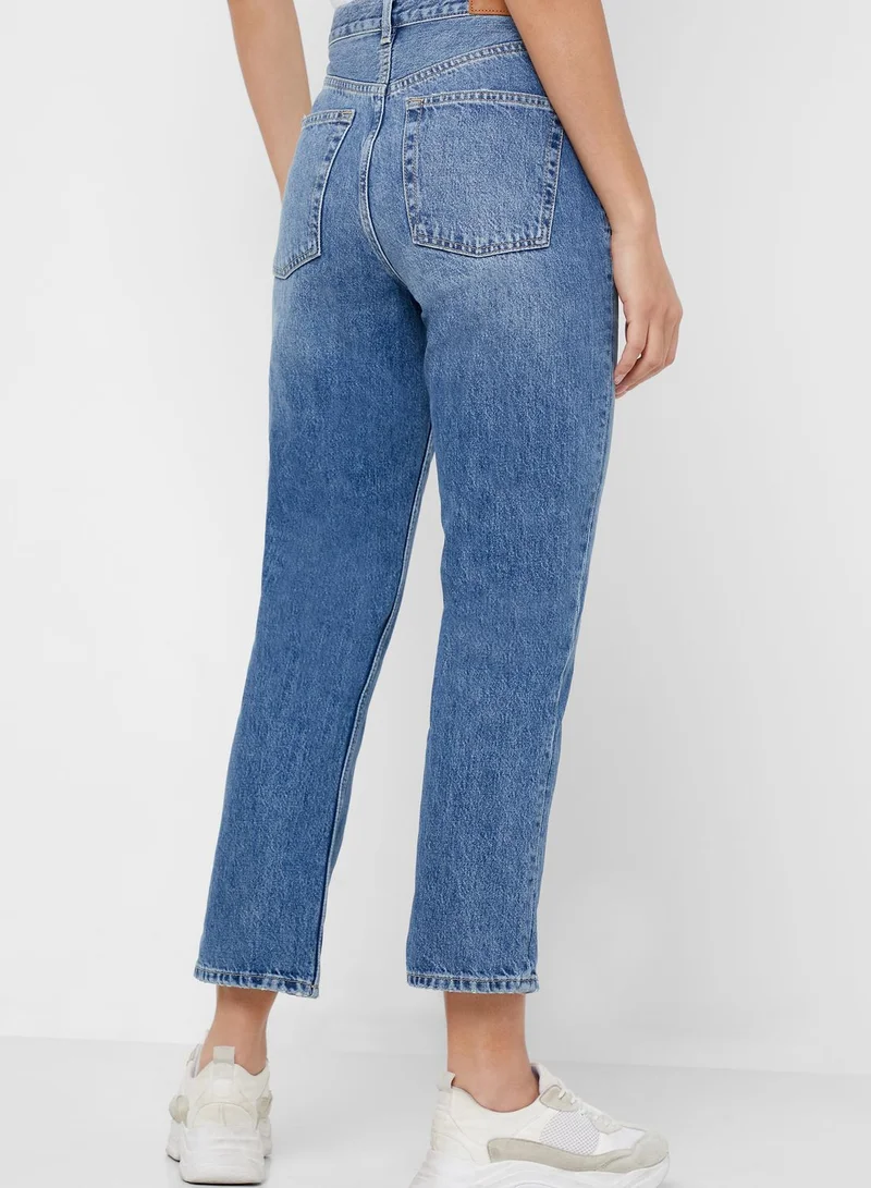 TOPSHOP High Rise Straight Jeans