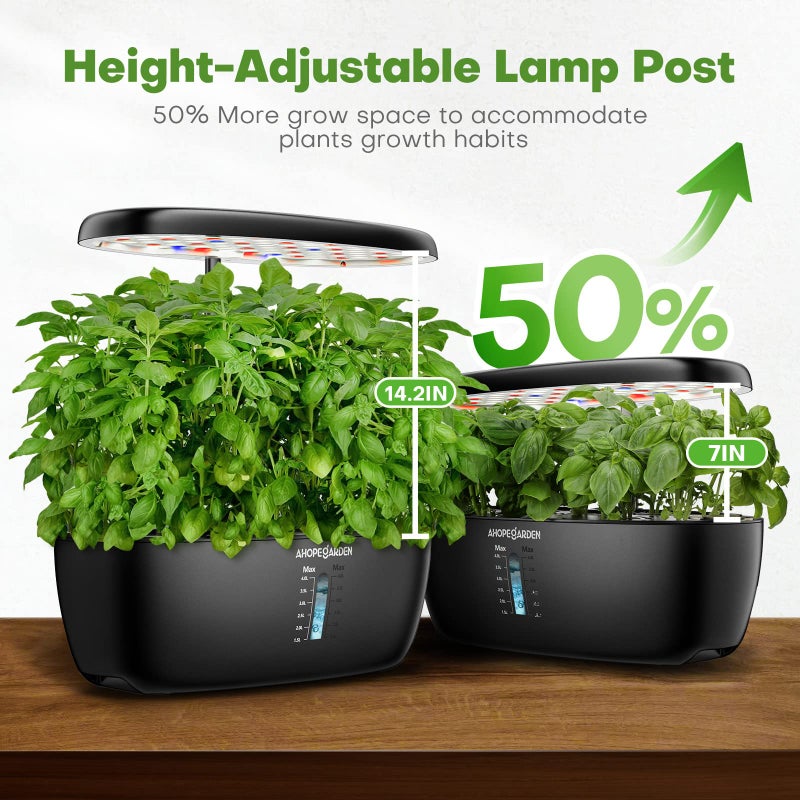 Ahopegarden Indoor Garden Hydroponics Growing System: 12 Pods Plant Germination Kit Garden Kit Growth Lamp Countertop with LED Grow Light Hydrophonic Planter Grower Harvest Vegetable Lettuce - Image 2