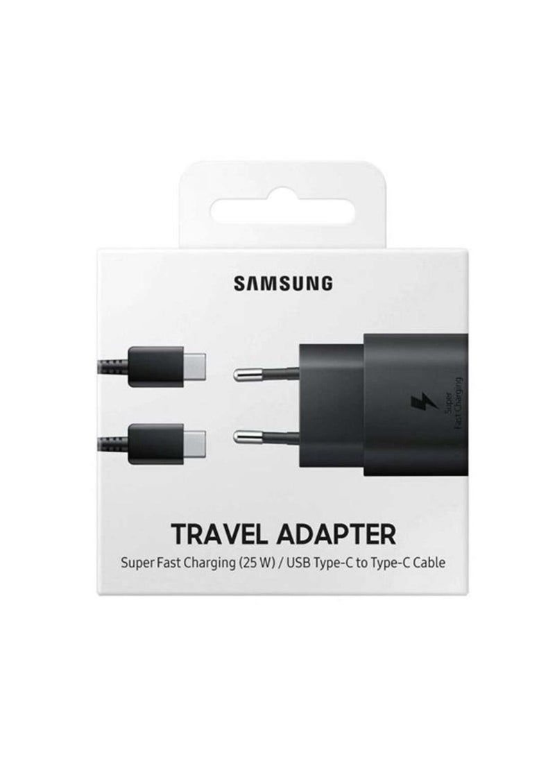Super fast Charging Adapter (25W) / USB Type-C to Type-C Cable Black
