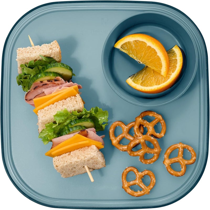 Madesmart Dipware Reusable Dining PlateServing Tray for Appetizers and Snacks FoodSafe Appetizer Serving Platter with Removable Dip Bowl Midnight - Image 1