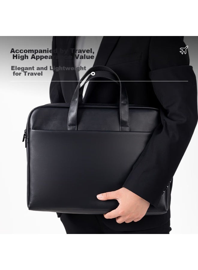 ديلي Deli Thick 3d حقيبة يد للمكتب / حقيبة مؤتمرات / حقيبة أعمال / حقيبة سحاب تجارية حقيبة كمبيوتر محمول للرجال، محمولة، أسود - Image 2