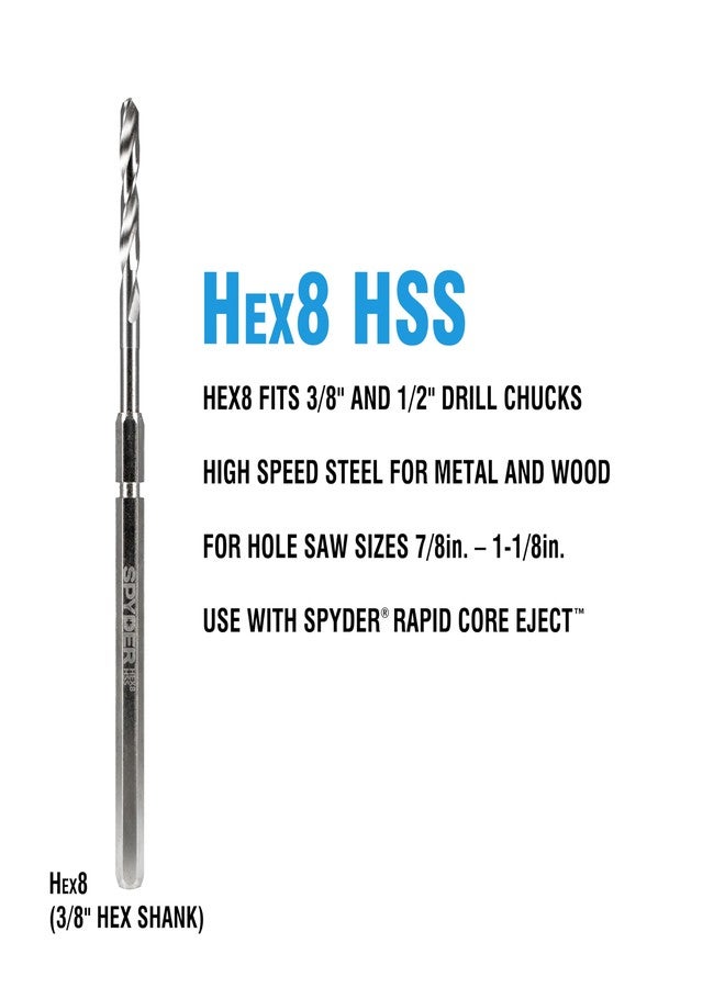 سبايدر بتة منشار ثقب Spyder ⅜ بوصة Hex8 HSS، متوافقة مع تقنية القذف السريع للقلب، للخشب والمعادن - Image 2