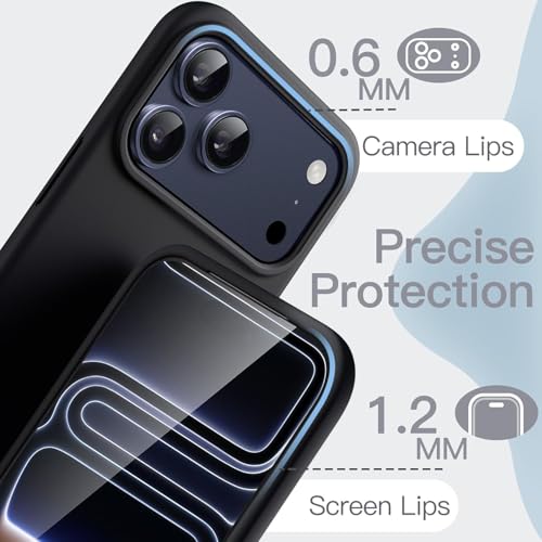 SBMS Silicone Case for iPhone 17 Pro 6.3-Inch, Silky-Soft Touch Full-Body Protective Phone Case, Shockproof Back Cover for iPhone 17 Pro (Black) - Image 5