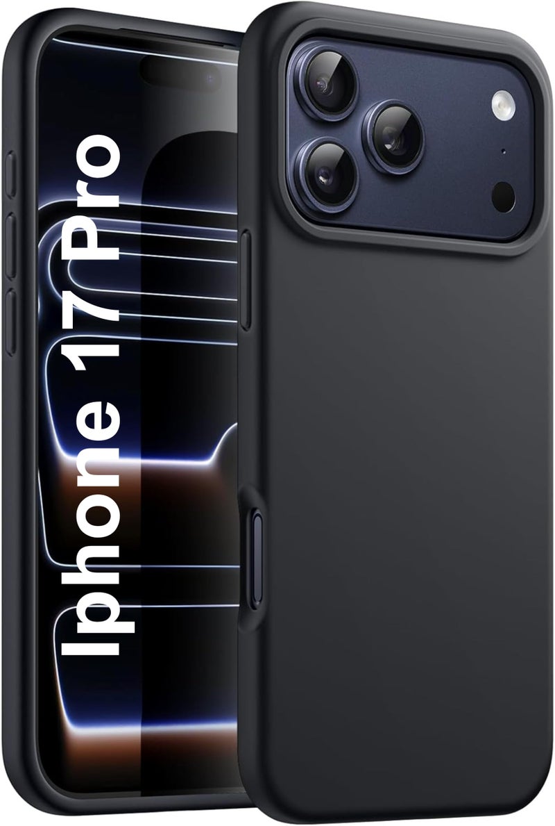 SBMS Silicone Case for iPhone 17 Pro 6.3-Inch, Silky-Soft Touch Full-Body Protective Phone Case, Shockproof Back Cover for iPhone 17 Pro (Black) - Image 1