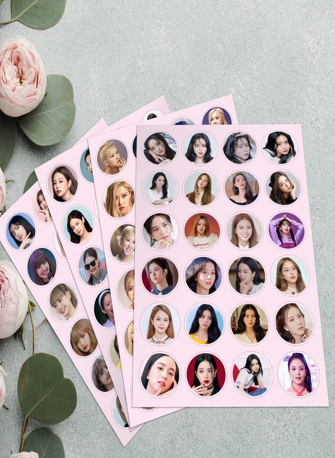 NS Trading Vinyl Blackpink Round Shape Small Stickers Set of 4 Sheets ( 96 Stickers )-Self-Adhesive - Image 1