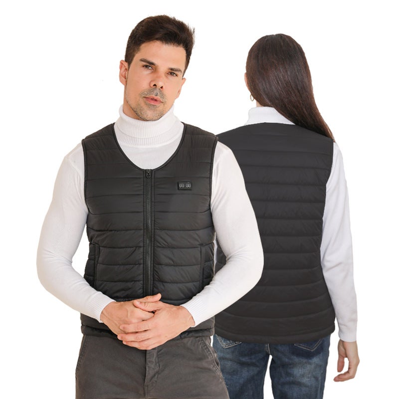 Winter Intelligent Heating V-Collar Base Vest Graphene Whole Body Constant Temperature Electric Heating Warm Heating Vest - Image 5
