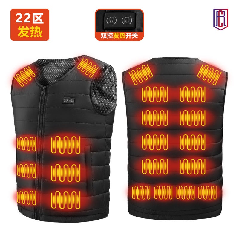 Winter Intelligent Heating V-Collar Base Vest Graphene Whole Body Constant Temperature Electric Heating Warm Heating Vest - Image 1