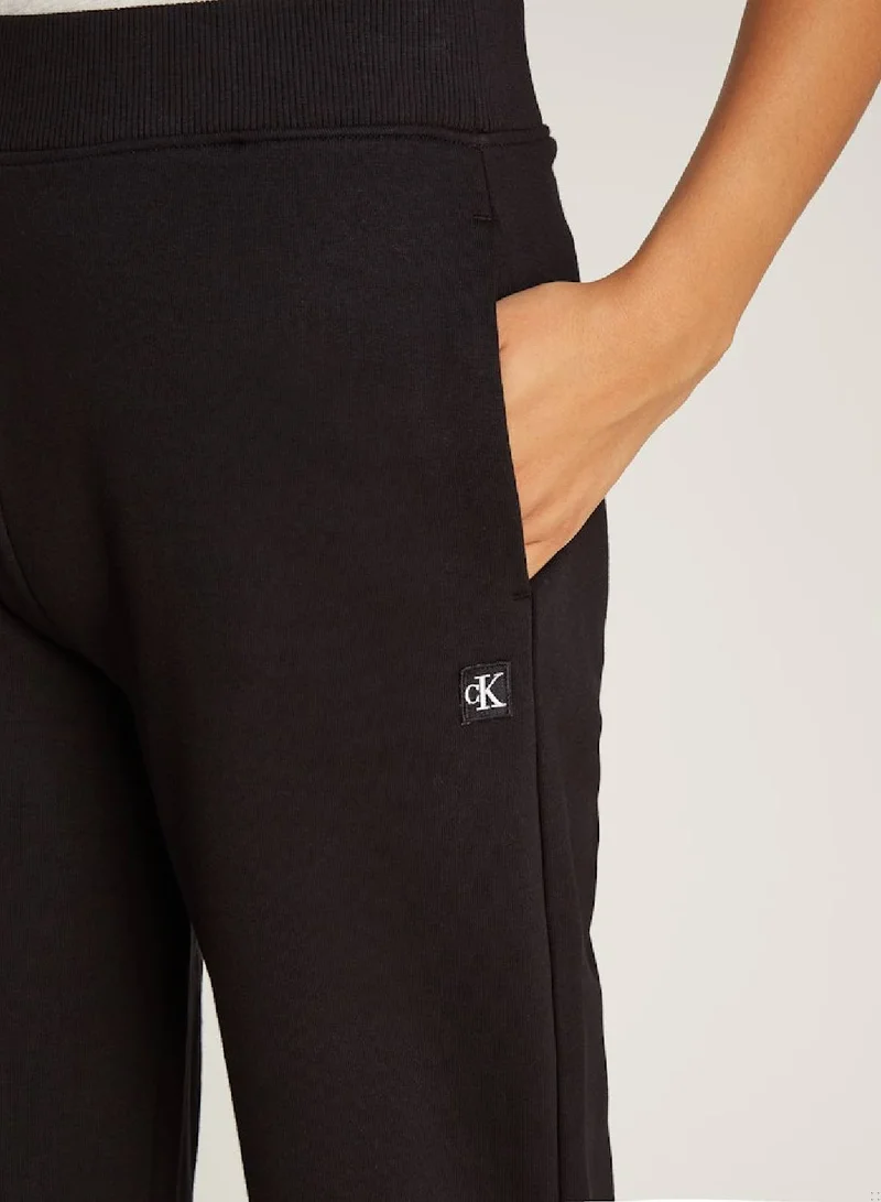 Calvin Klein Jeans Women's Relaxed Cotton Terry Joggers, Cotton - Black