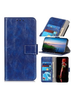 HuHa Case Cover For Xiaomi Poco M3 Pro 4G / Poco M3 Pro 5G / Redmi Note 10 5G Retro Crazy Horse Texture Horizontal Flip Leather Case with Holder & Card Slots & Photo Frame & Wallet Blue 