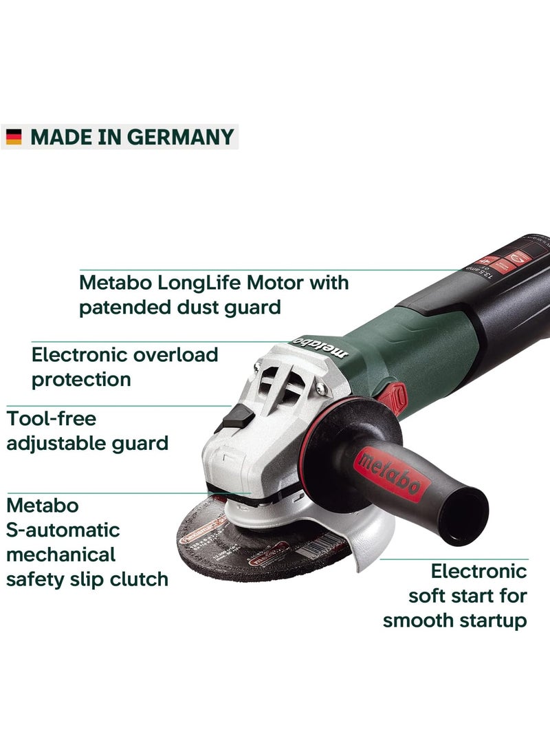 Metabo Metabo  5 Variable Speed Angle Grinder  2 8009 600 Rpm  135 Amp WElectronics High Torque LockOn 600562420 15125 HT Concrete Renovation GrindersSurface Prep KitsCuttingGreen  - Image 3