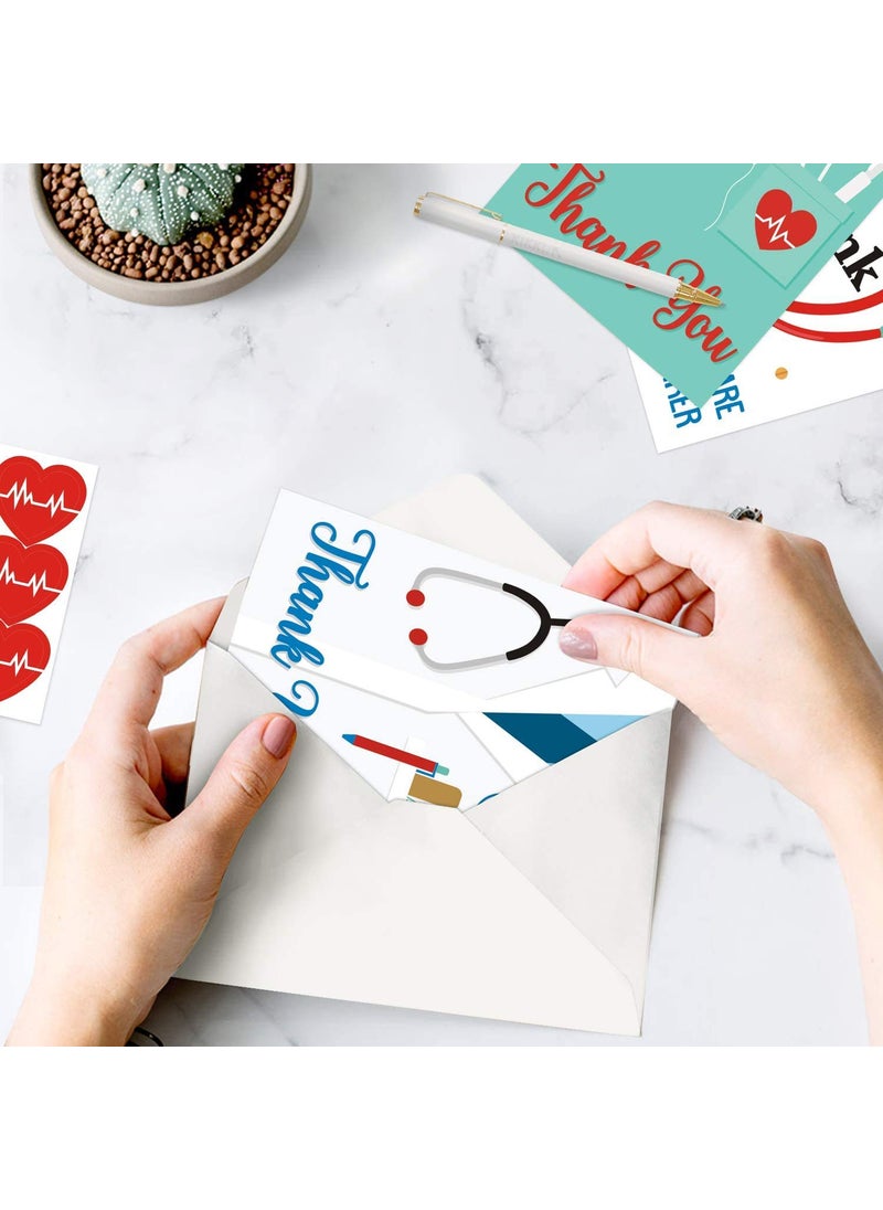 Confetti Confetti Healthcare Workers Thank You Card (Pack of 12), Medical Appreciation Card for Nurses, Doctors EMTs Essential Workers Gift Card Set with Envelopes  - Image 5