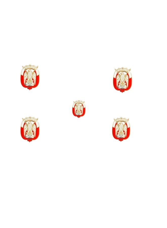 Generic 5 PIECES Abu Dhabi Falcon Logo Pin/Sticker – Gold and Red Design, UAE National Emblem for Mobile, Laptop, I pad, Backpacks, Jackets, and Collectors Walls, Doors, Cars, Trucks, Motorcycles & Laptops  - Image 1