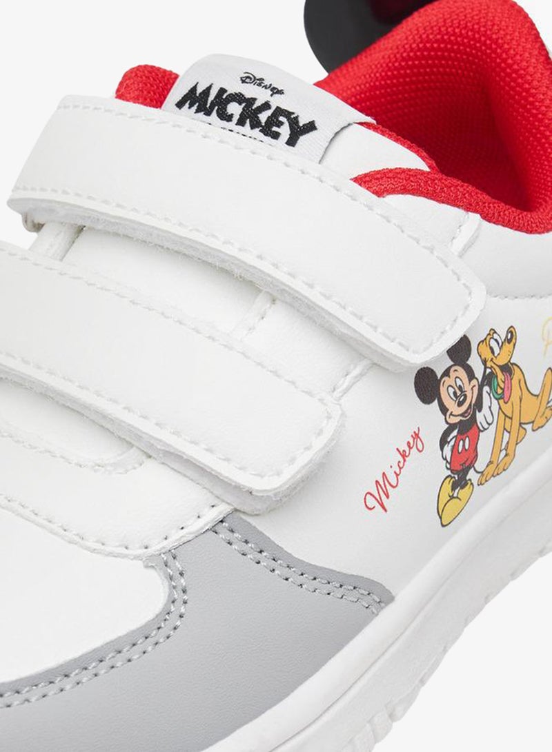 Disney Mickey Mouse Applique Sneakers With Hook And Loop Closure - Image 4