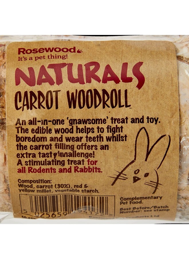 Rosewood Rosewood Pet 1 Count Carrot Nibble Woodroll For Small Animals, One Size  - Image 4