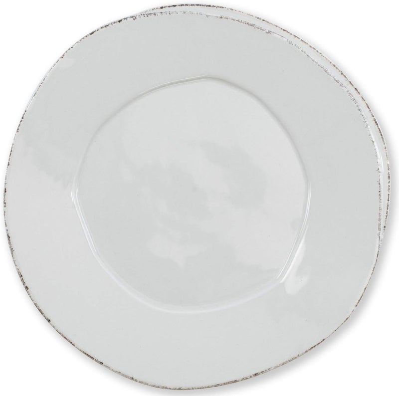 Vietri Lastra Light Gray American Dinner Plate 12 Stoneware Ceramic Plate Handcrafted Dinnerware - Image 1