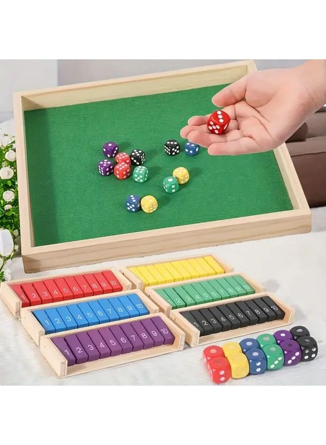 Multicolored Recycled Wood Dice Game For 2 6 Players Portable Family Party Travel - Image 4